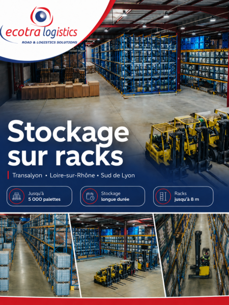 Stockage sur racks à Transalyon : une solution adaptée aux besoins longue durée
